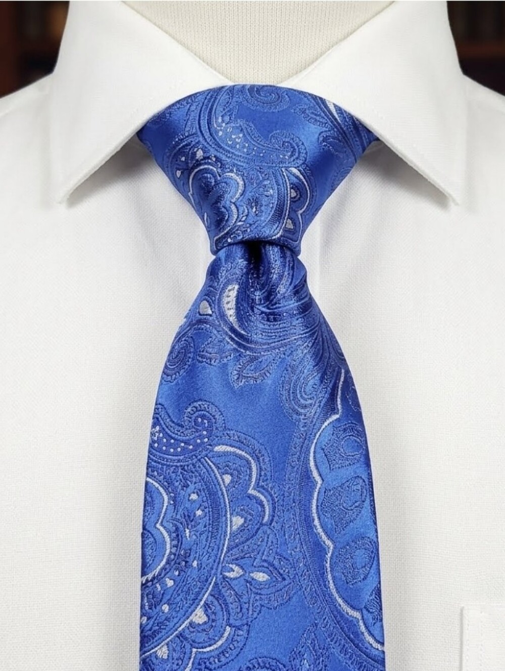 Donald Trump Signature Collection Men's Paisley Tie - 100% Silk Royal Blue EUC